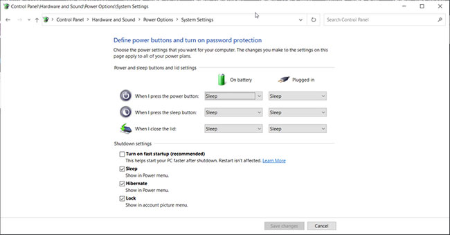 Tắt tính năng Fast Startup của Windows