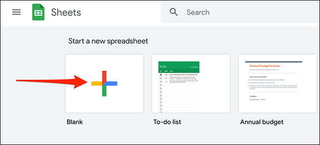 Create a new spreadsheet 