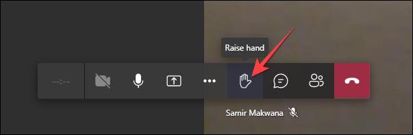 Click the “Raise hand” button