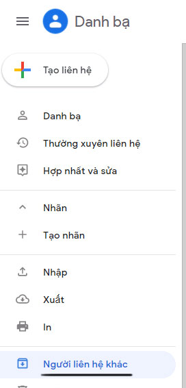 Bấm vào “Người liên hệ khác”