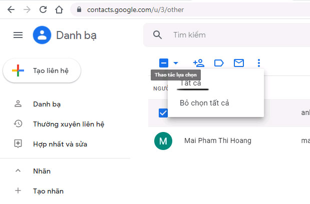 Chọn “Tất cả”