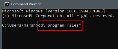 cd"program files"
