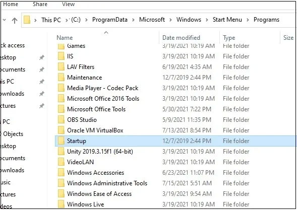 Startup folder on Windows 10/11 for all users 