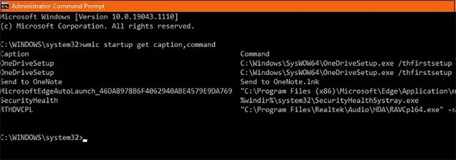 Định vị các chương trình thư mục Windows Startup từ Command Prompt