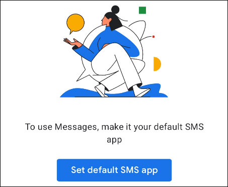 Nhấn vào  “Set Default SMS App” 