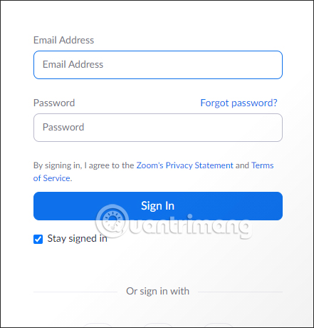 Đăng nhập tài khoản Zoom