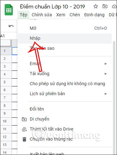 Cách nhập các loại tệp khác nhau vào Google Sheets