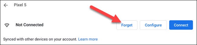 Bấm chọn "Forget".