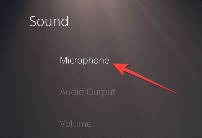 Select “Microphone”