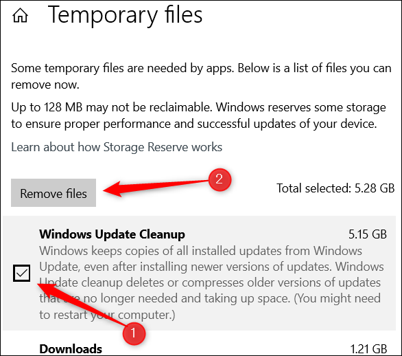 nhấp nhập “Remove Files”