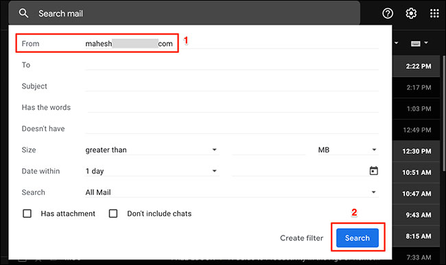 Nhấp vào nút “Search”