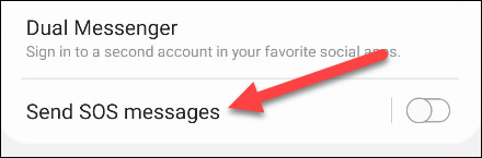 Chọn "Send SOS Messages”