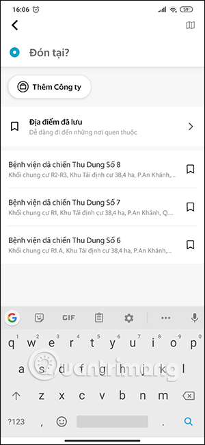 Địa điểm hiện tại