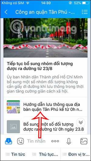 Xem thông tin chốt tại địa bàn