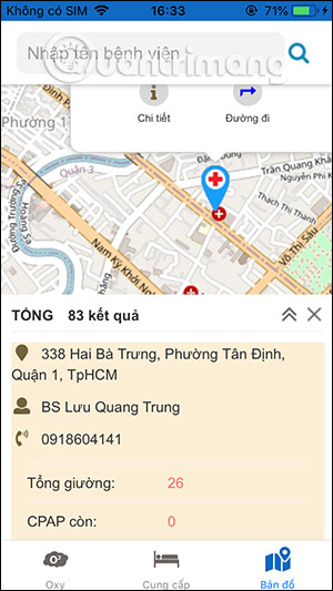 Thông tin giường oxy