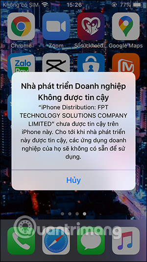 Giao diện thông báo trên iPhone