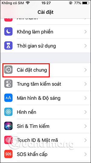 Cài đặt chung