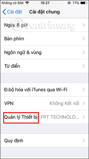 Quản lý thiết bị