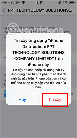 Nhấn Tin cậy