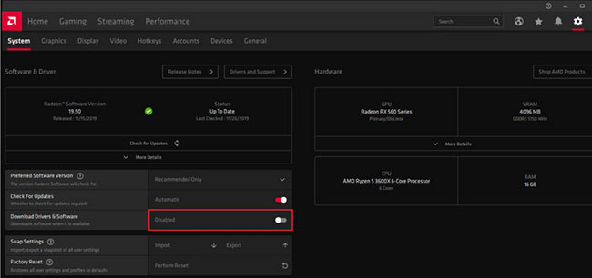 Bật Download Drivers & Software
