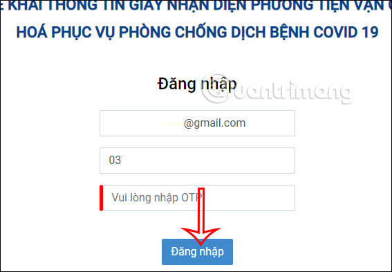 Đăng nhập hệ thống