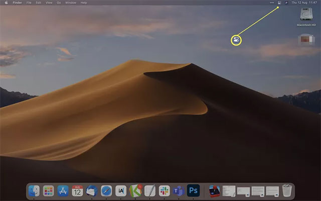 Nhấp vào biểu tượng Control Center