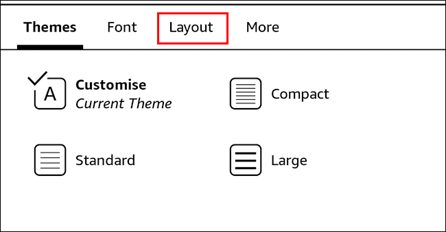 Nhấn vào tab “Layout”