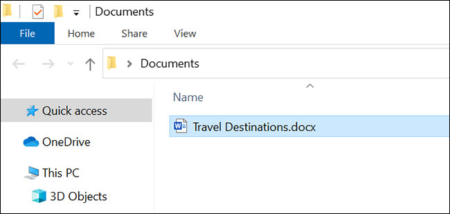 Navigate to the folder where the document was saved