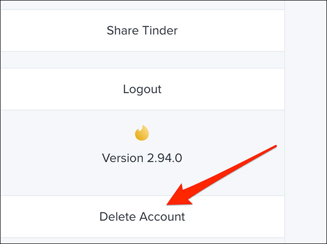 Nhấp vào “Delete Account”