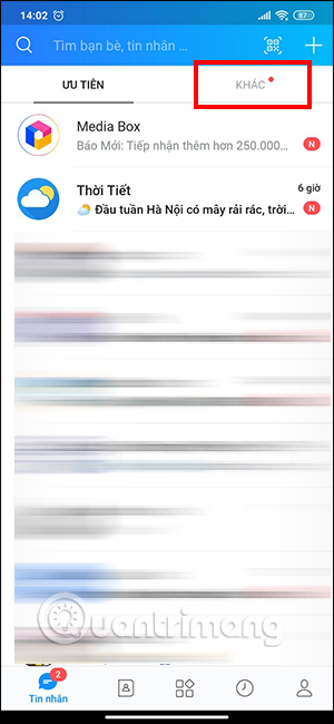Tin nhắn mục Khác