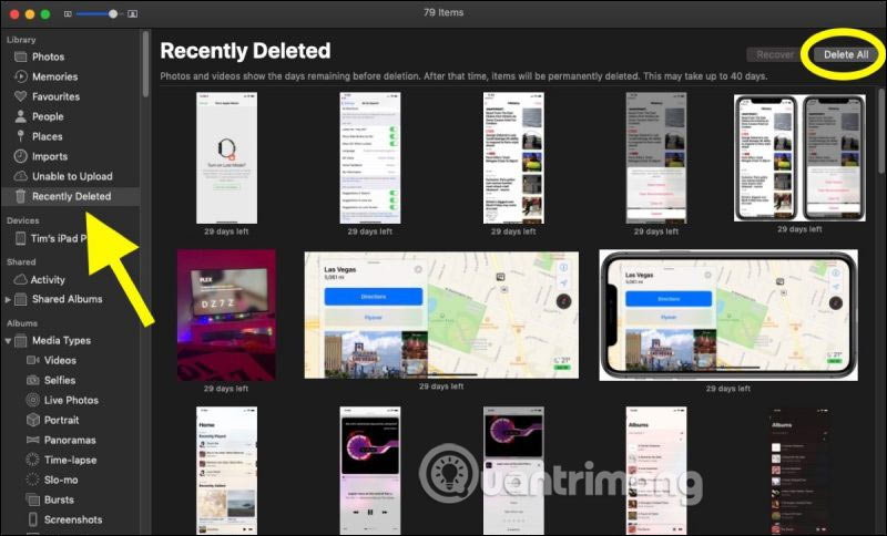 Delete all deleted photos on macOS