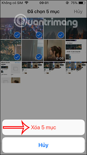 Delete selected number of photos