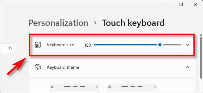 “Keyboard Size” slider