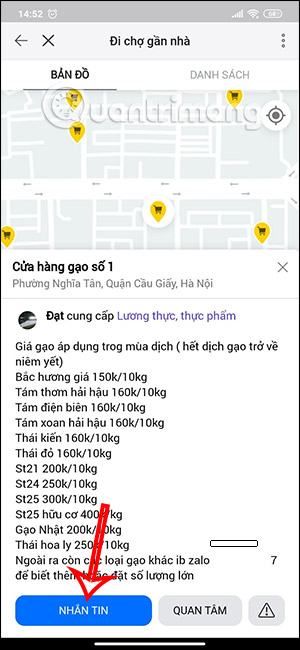 Danh sách mặt hàng