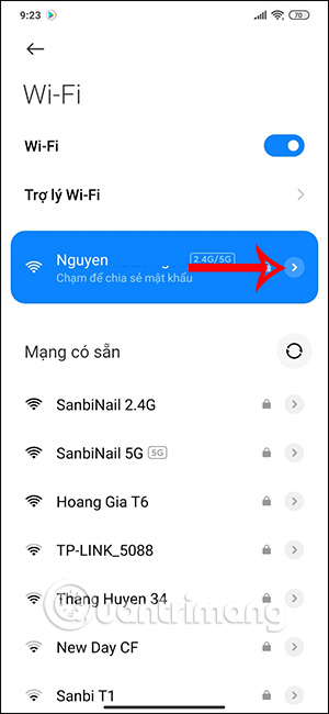 Chỉnh WiFi