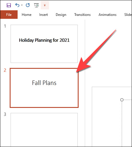 Navigate to a specific slide