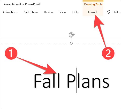 Nhấp vào tab “Format”