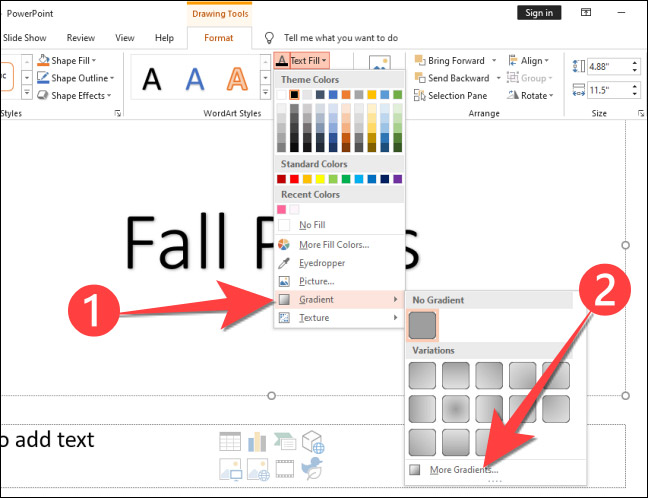 Select “More Gradient”