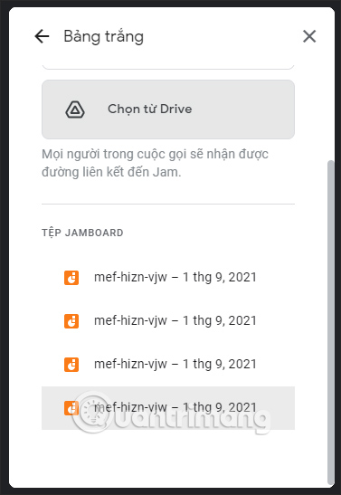 Bảng trắng được tạo