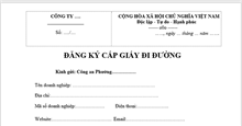 Mẫu đơn đề nghị cấp giấy đi đường