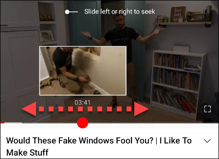 Trượt ngón tay từ trái sang