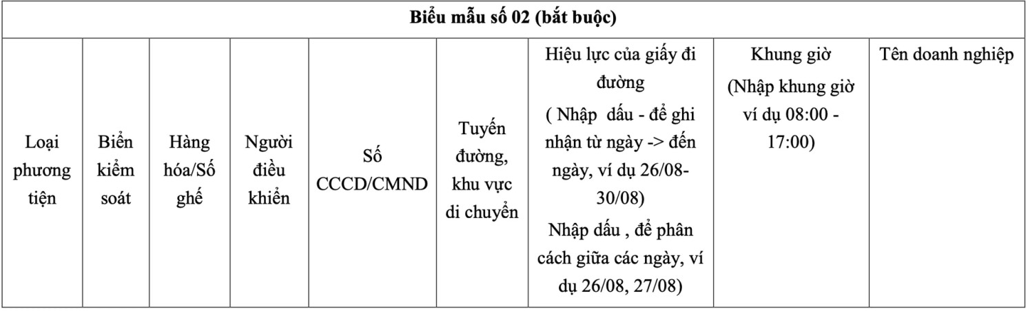 Mẫu 2 cho đối tượng 2
