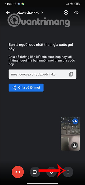 Chia sẻ màn hình Google Meet Android