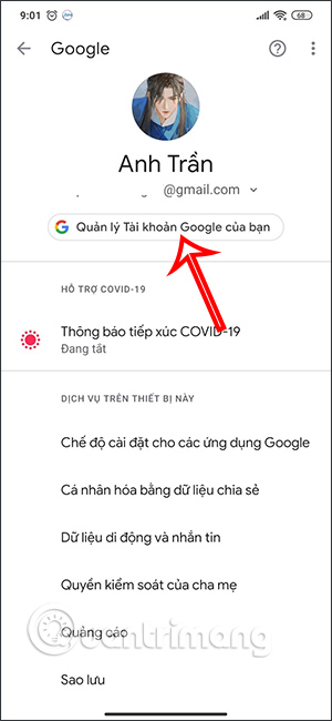 Quản lý tài khoản Google