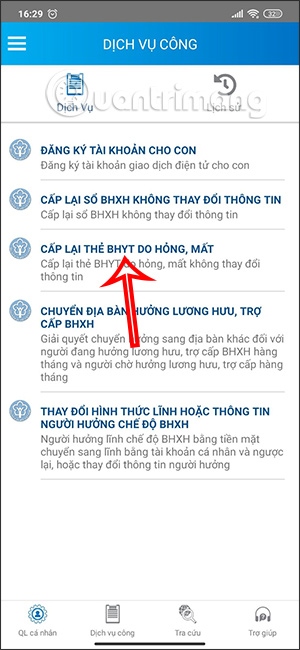 Cấp lại thẻ BHYT