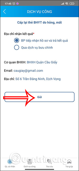 Đến cơ quan nhận thẻ BHYT
