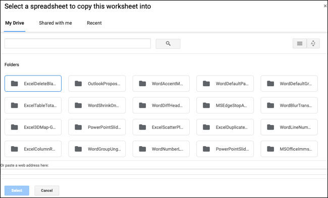 Select an existing file