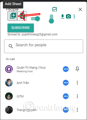 Xem danh sách Google Meet