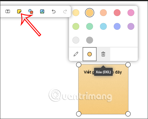 Màu sắc cho hình nền ghi chú