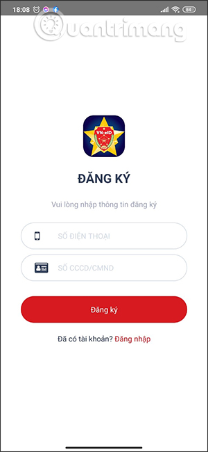 Nhập số điện thoại trên VNEID